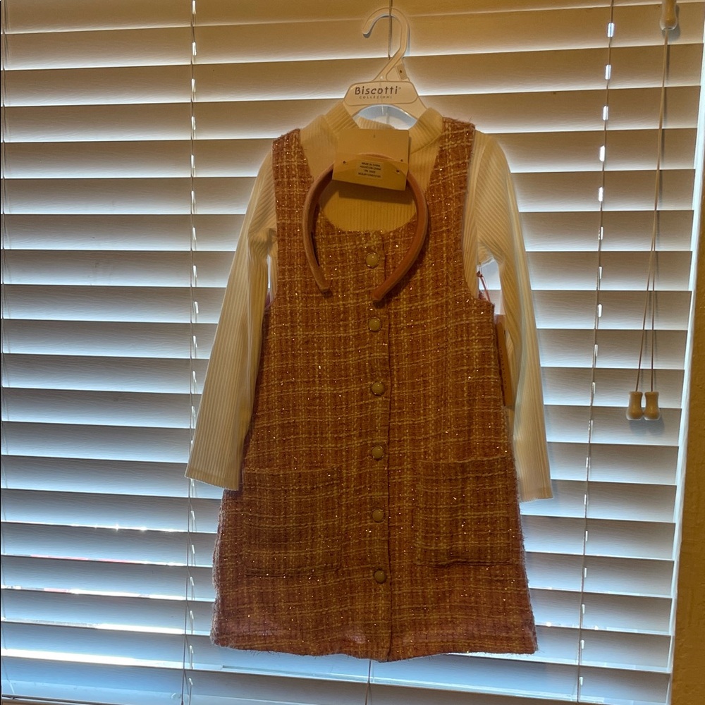Biscotti Pink Tweed Dress with Headband